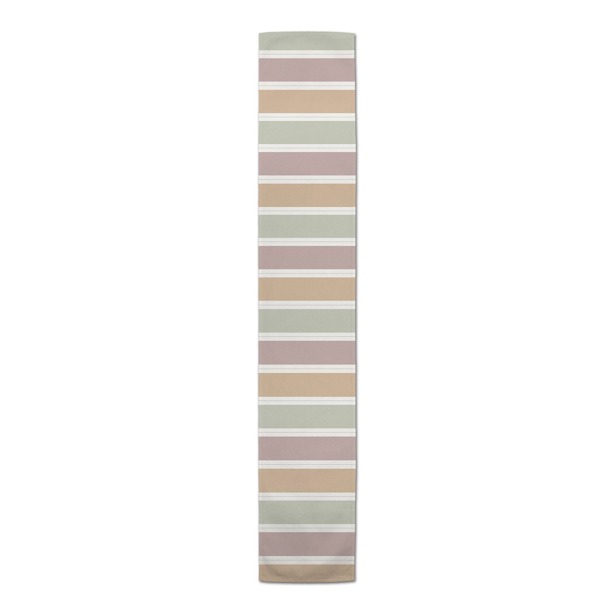 72" Soft Neutral Stripes Cotton Twill Table Runner